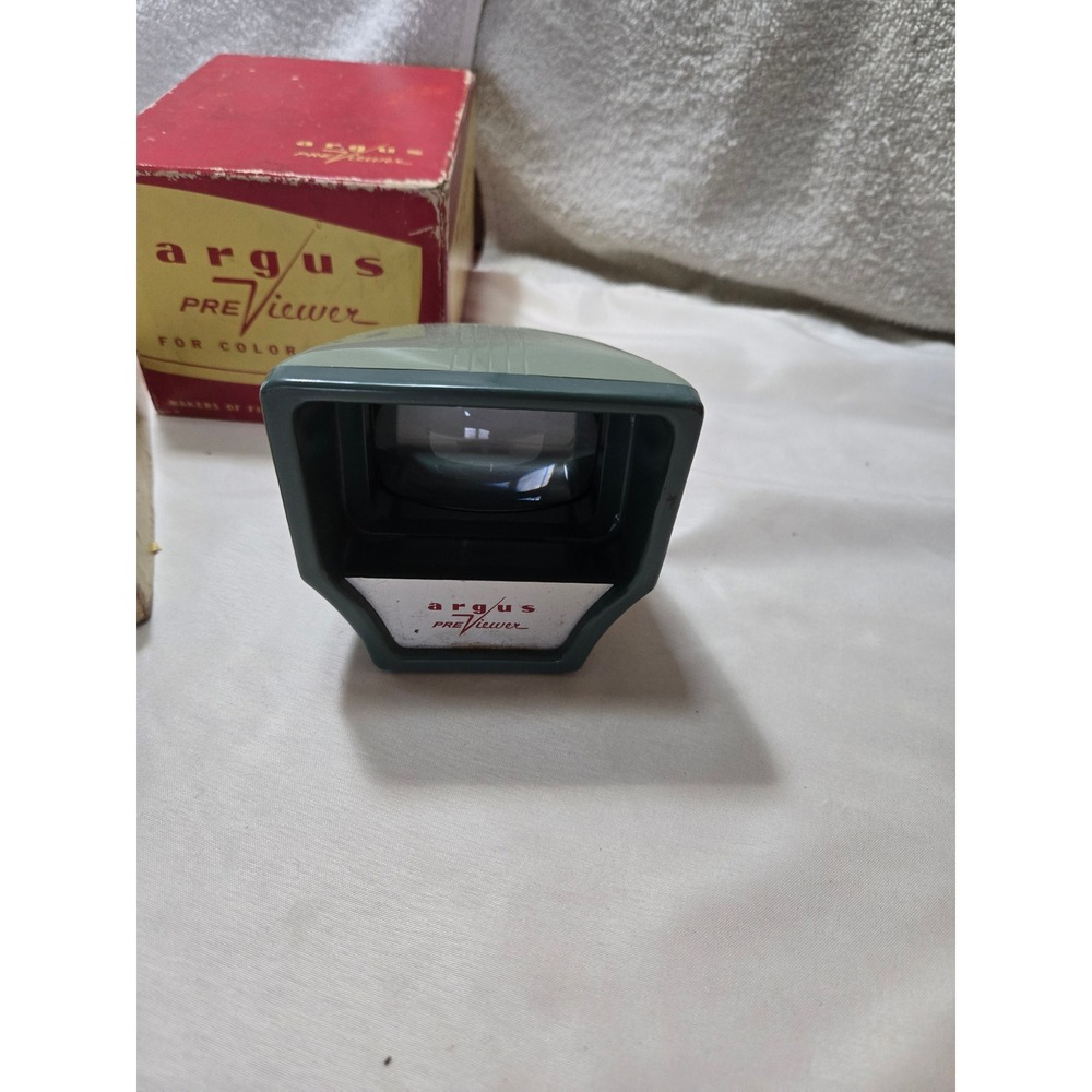 Vintage Argus PreViewer Handheld Color Slide Viewer with Original Box Green
